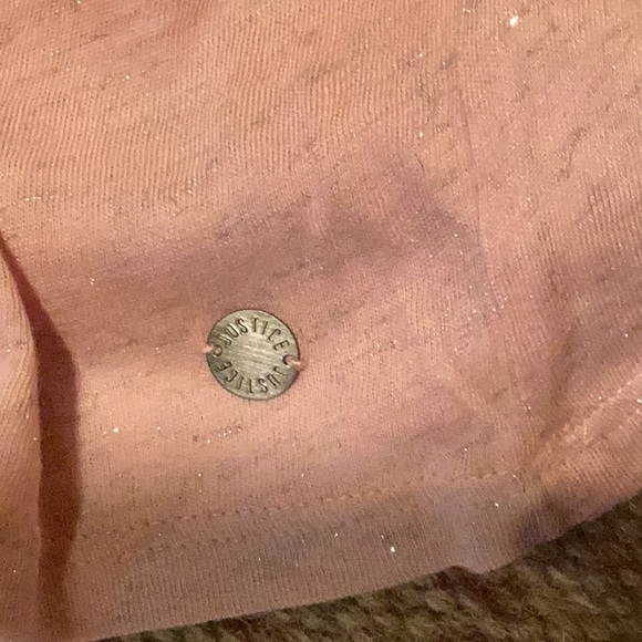 JUSTICE GIRLS PINK SILVER METALLIC BABYDOLL LONG SLEEVE SMOCK TOP SZ. 8 - Picture 5 of 5